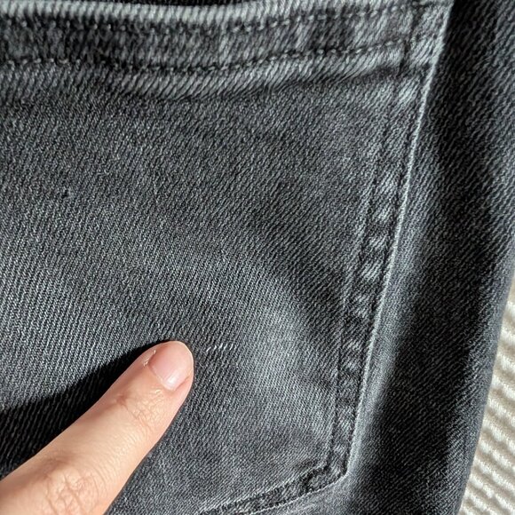Denim Forum The Yoko High Rise Slim Crop Black Jeans Button Fly Size 26 - Picture 10 of 11